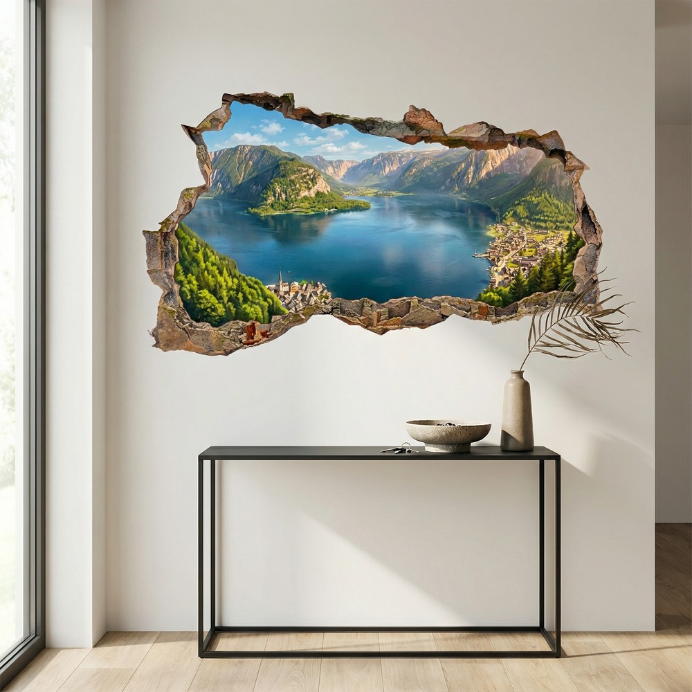 Wandtattoos: Wandloch Panoramischer Alpensee