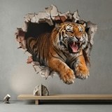 Wandtattoos: Wanddurchbruch Wilder Tiger 3
