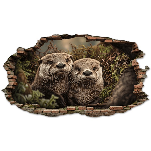Wandtattoos: Wandloch Neugierige Otter