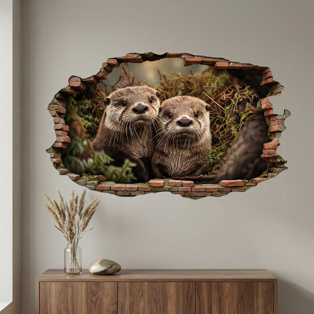 Wandtattoos: Wandloch Neugierige Otter