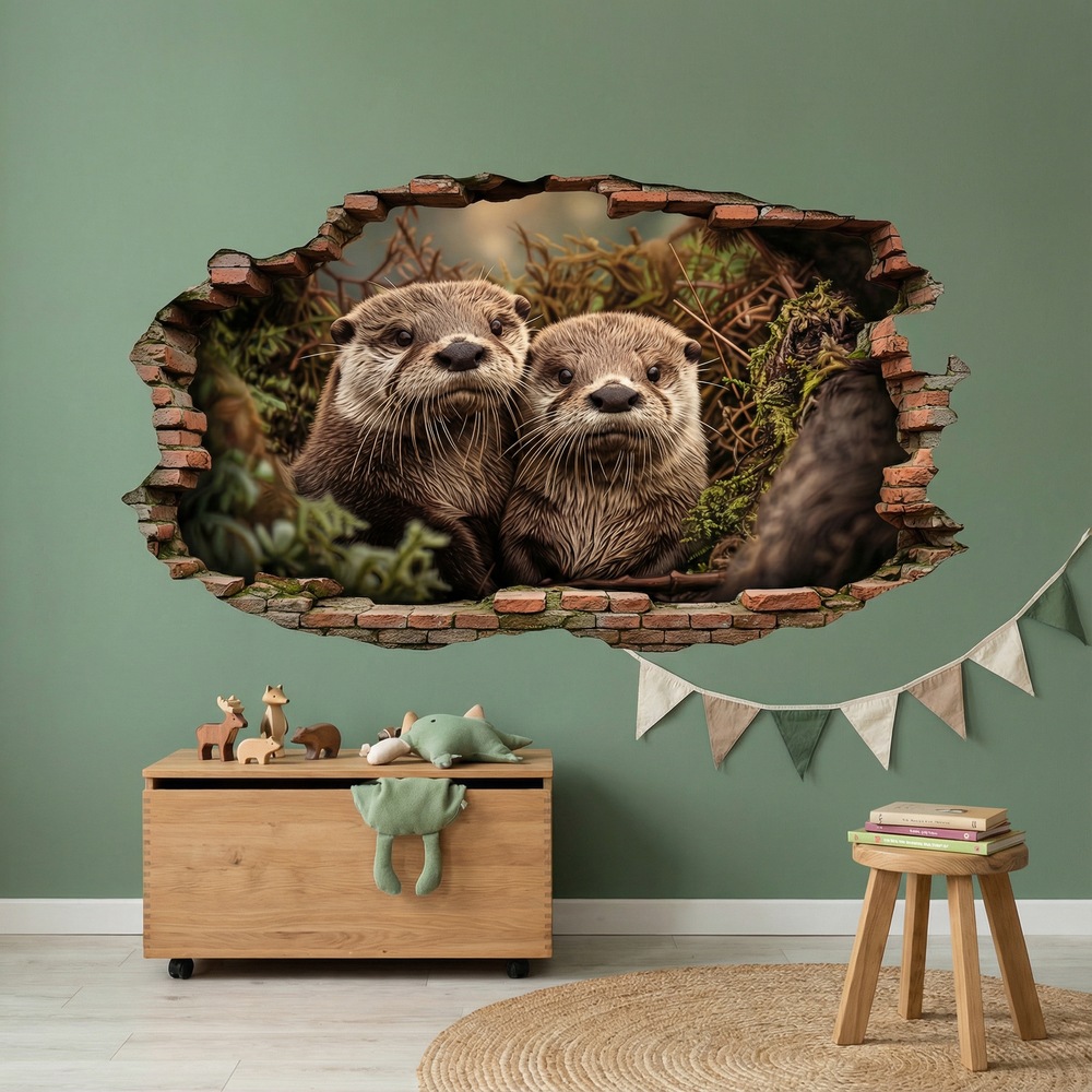 Wandtattoos: Wandloch Neugierige Otter