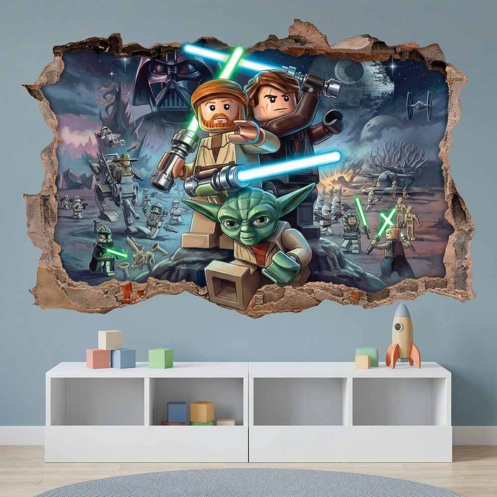 Kinderzimmer Wandtattoo: Wandloch Lego Star Wars Jedi Meister