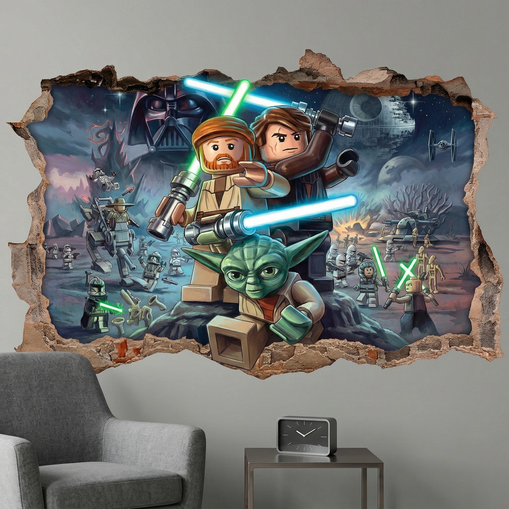 Kinderzimmer Wandtattoo: Wandloch Lego Star Wars Jedi Meister
