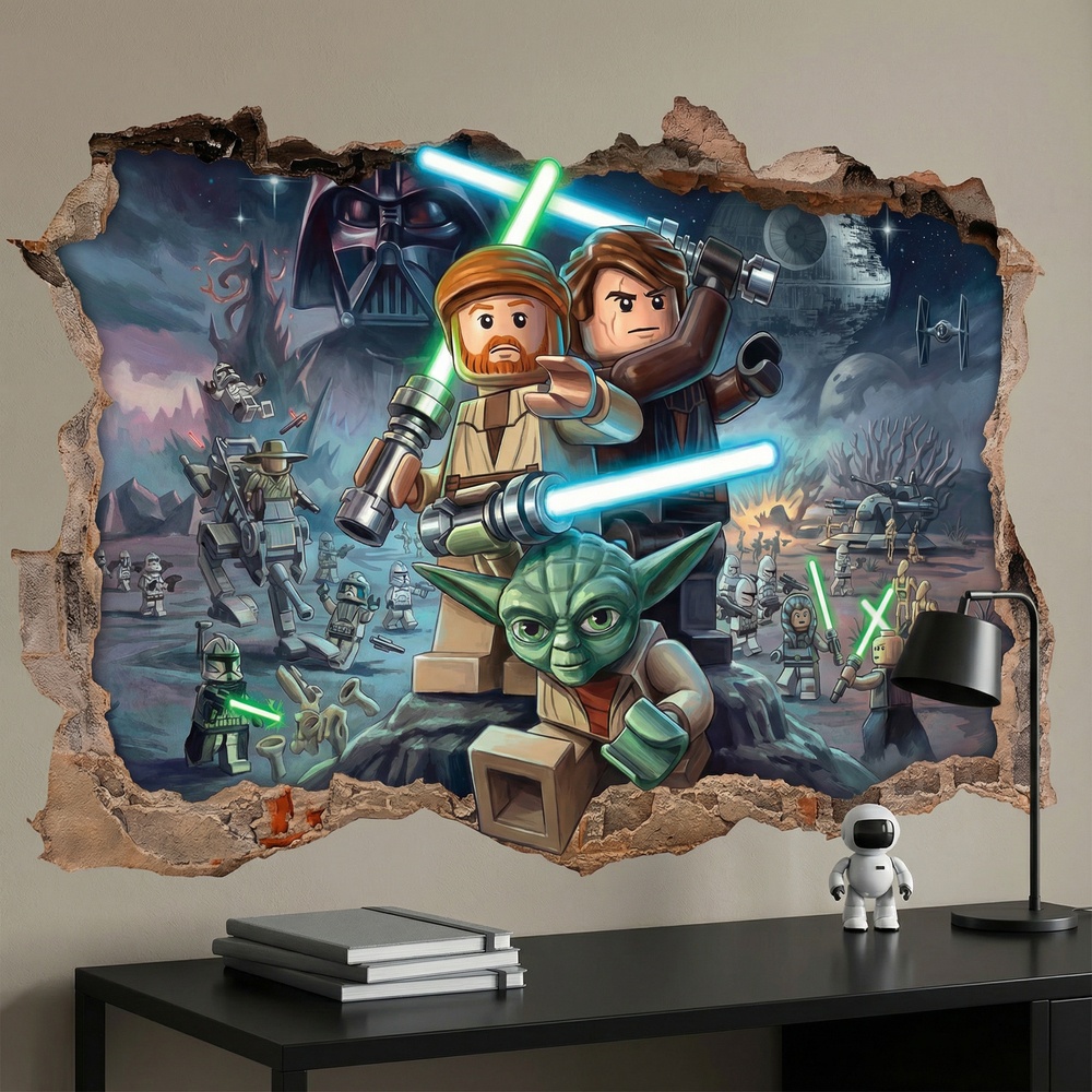 Kinderzimmer Wandtattoo: Wandloch Lego Star Wars Jedi Meister