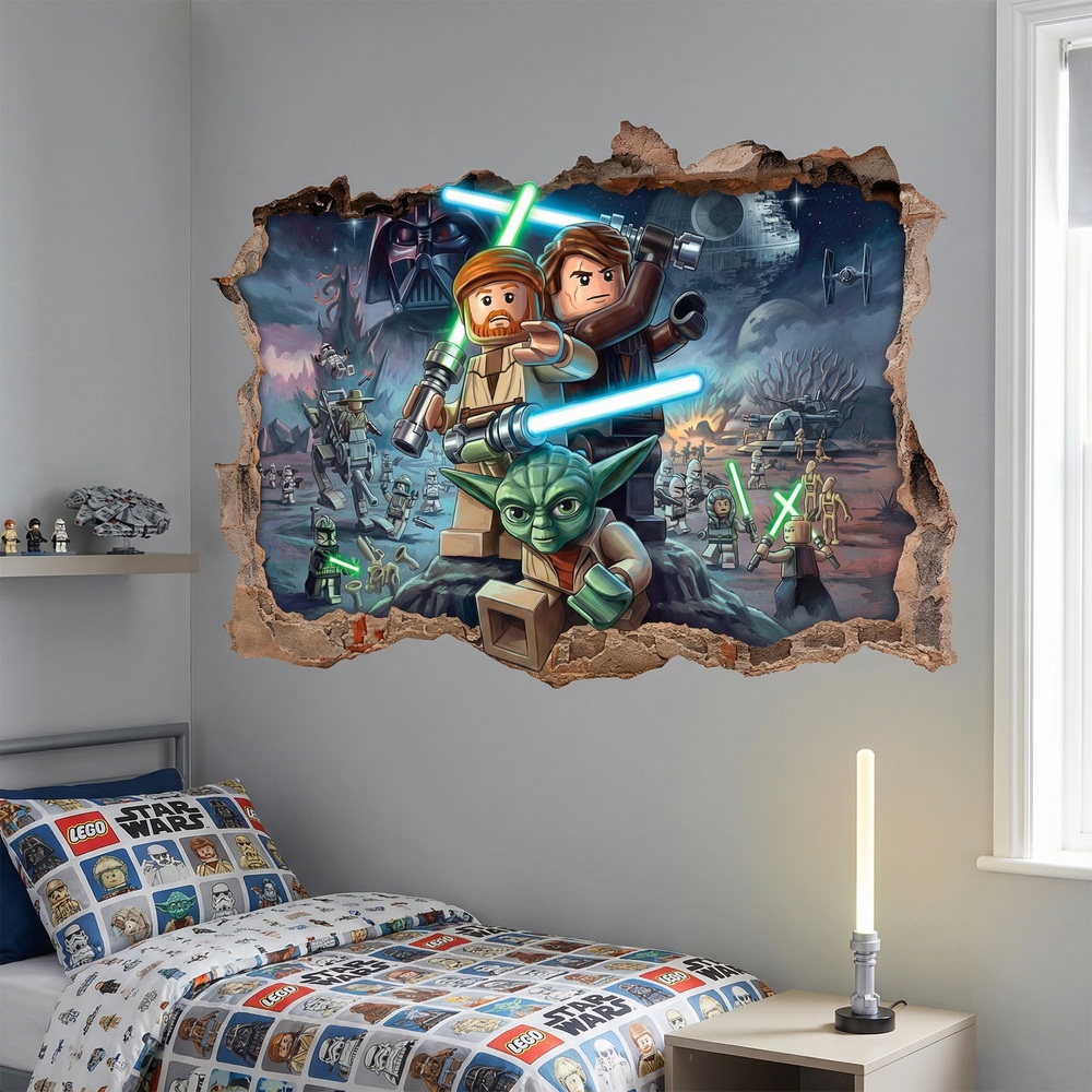 Kinderzimmer Wandtattoo: Wandloch Lego Star Wars Jedi Meister
