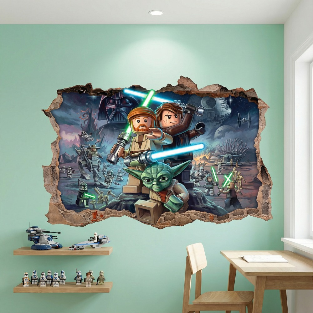 Kinderzimmer Wandtattoo: Wandloch Lego Star Wars Jedi Meister