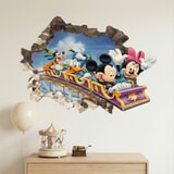 Kinderzimmer Wandtattoo: Wandloch Mickey Maus Freunde Achterbahn 3