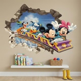 Kinderzimmer Wandtattoo: Wandloch Mickey Maus Freunde Achterbahn 7