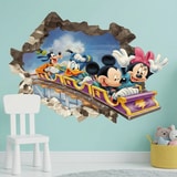Kinderzimmer Wandtattoo: Wandloch Mickey Maus Freunde Achterbahn 9