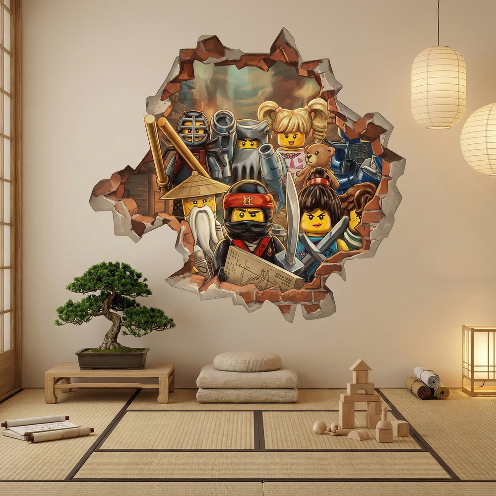 Kinderzimmer Wandtattoo: Wandloch Lego Ninjago Helden
