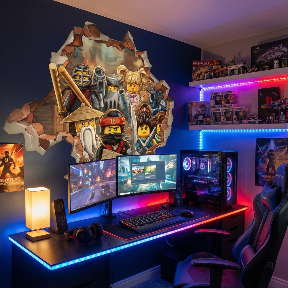 Kinderzimmer Wandtattoo: Wandloch Lego Ninjago Helden