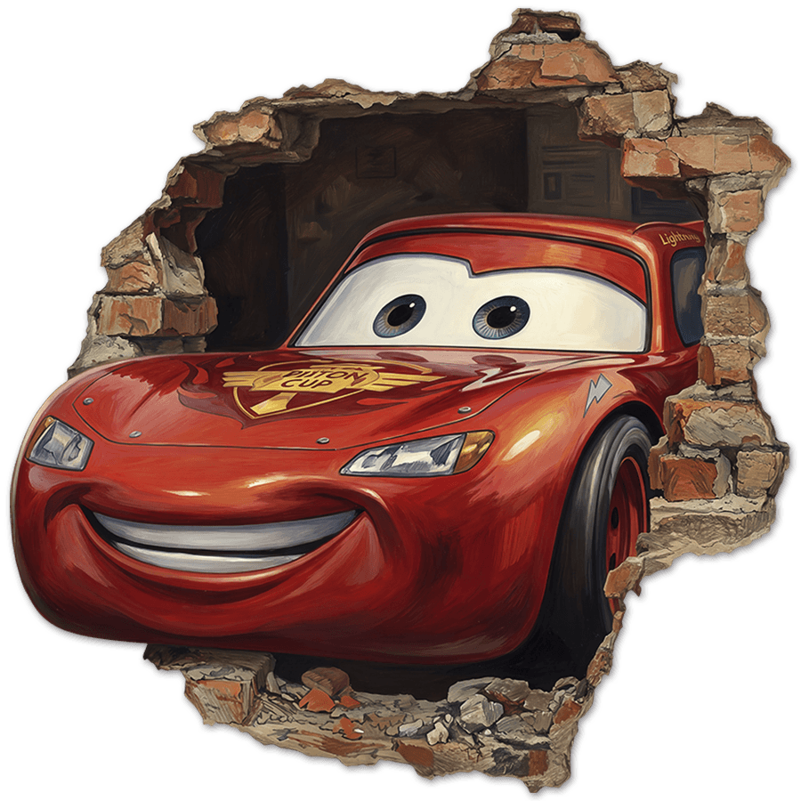 Kinderzimmer Wandtattoo: Wandloch Lightning McQueen Pixar Cars