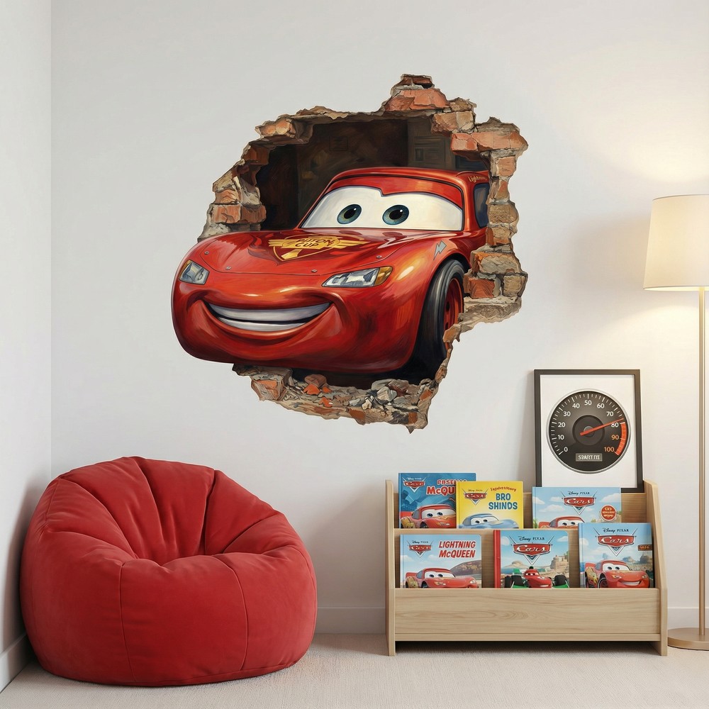 Kinderzimmer Wandtattoo: Wandloch Lightning McQueen Pixar Cars