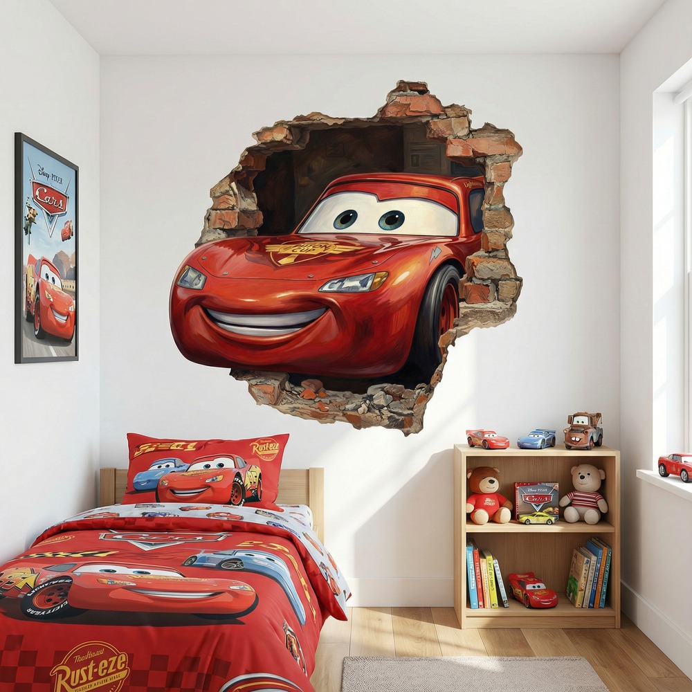 Kinderzimmer Wandtattoo: Wandloch Lightning McQueen Pixar Cars