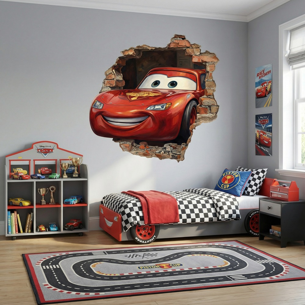 Kinderzimmer Wandtattoo: Wandloch Lightning McQueen Pixar Cars
