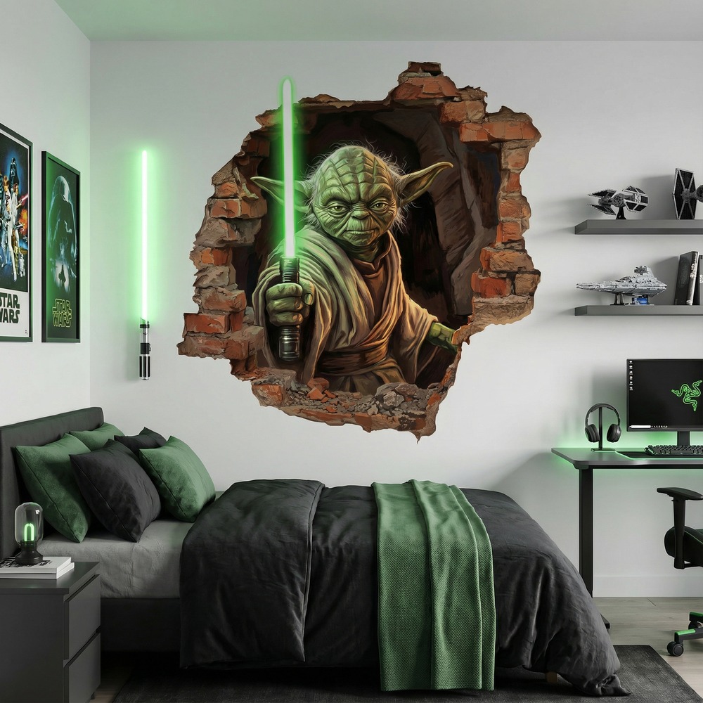 Wandtattoos: Wandloch Meister Yoda Star Wars