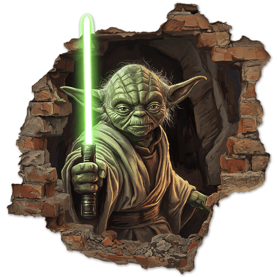 Wandtattoos: Wandloch Meister Yoda Star Wars
