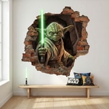 Wandtattoos: Wandloch Meister Yoda Star Wars 5