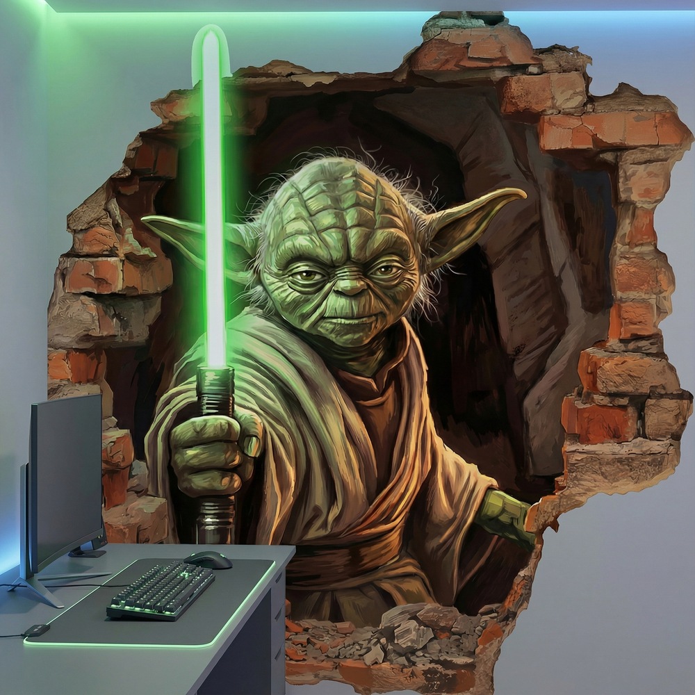 Wandtattoos: Wandloch Meister Yoda Star Wars