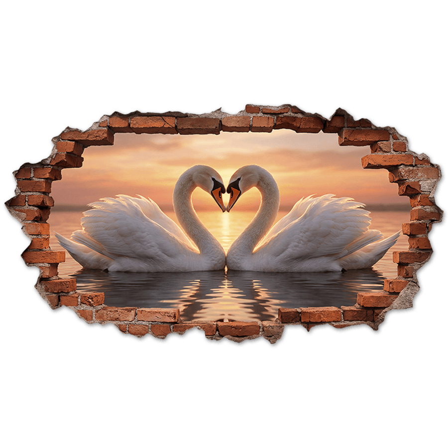 Wandtattoos: Wanddurchbruch Schw&auml;ne Herz