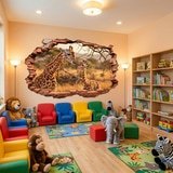 Wandtattoos: Wandloch Giraffen in der Savanne 7