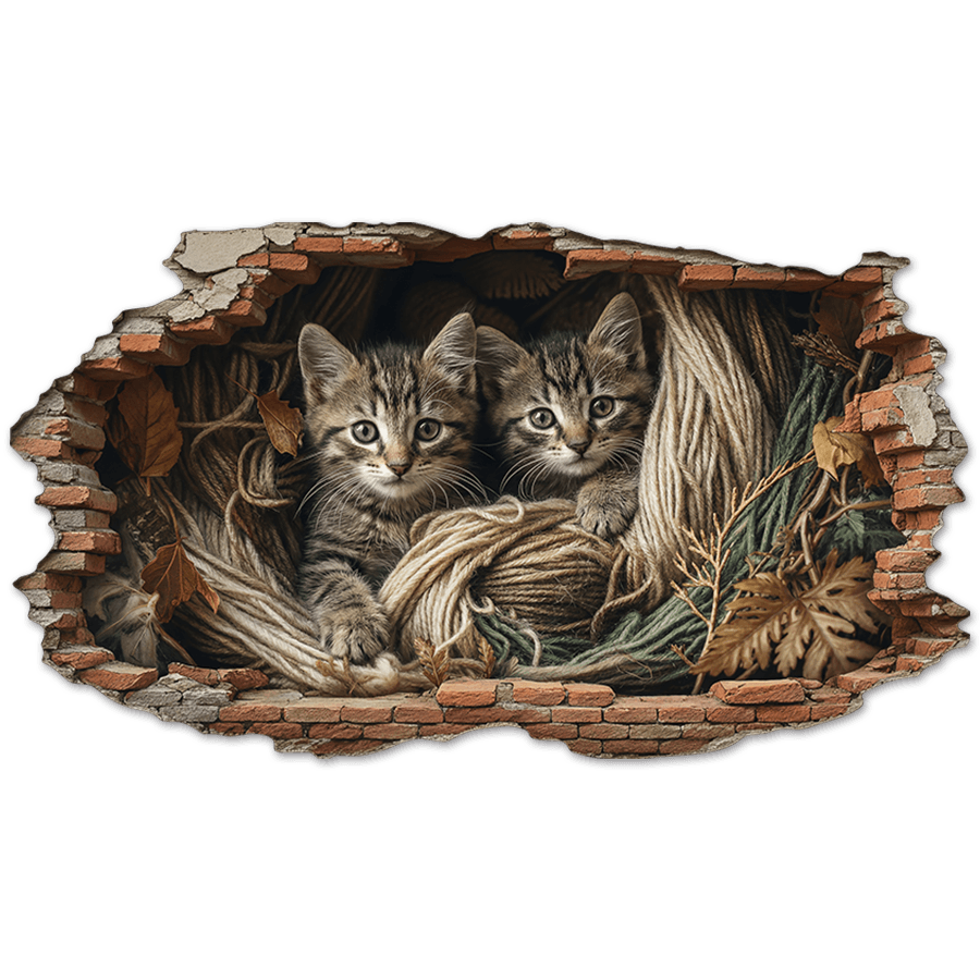 Wandtattoos: Wanddurchbruch K&auml;tzchen Seile