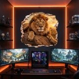 Wandtattoos: Wanddurchbruch L&ouml;we Sonnenuntergang 4