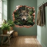 Wandtattoos: Wandloch Wolf im Wald 4