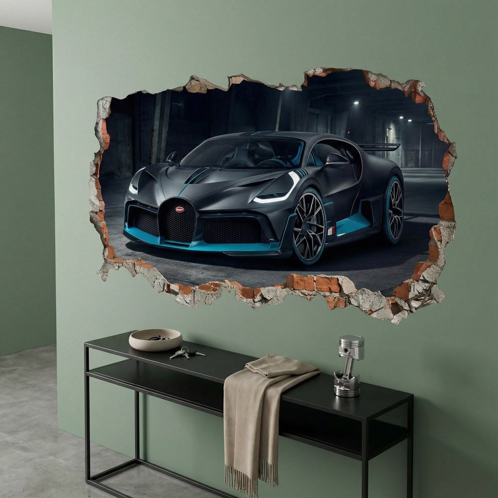 Wandtattoos: Wanddurchbruch Bugatti Divo
