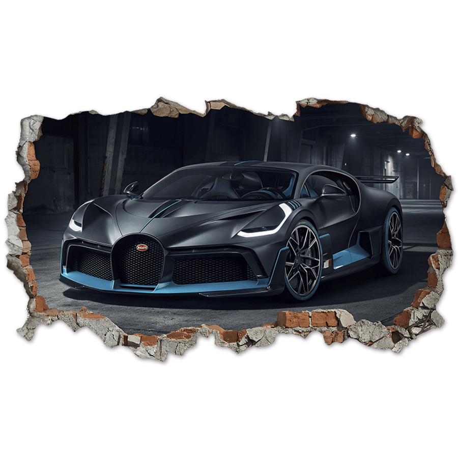 Wandtattoos: Wanddurchbruch Bugatti Divo
