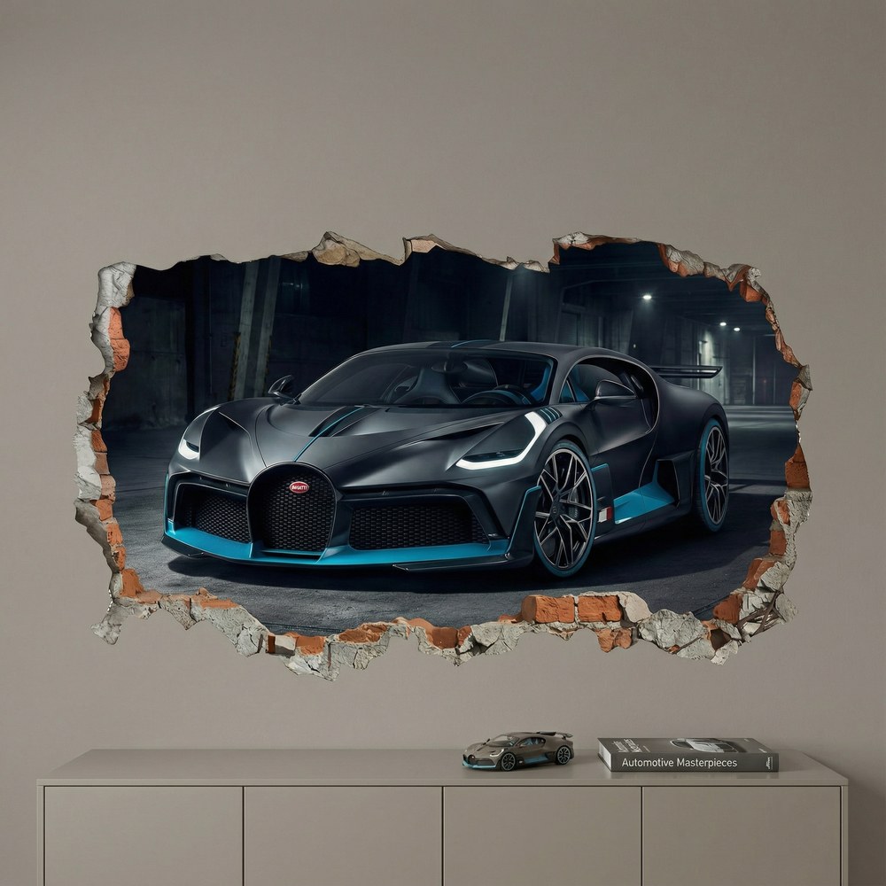 Wandtattoos: Wanddurchbruch Bugatti Divo