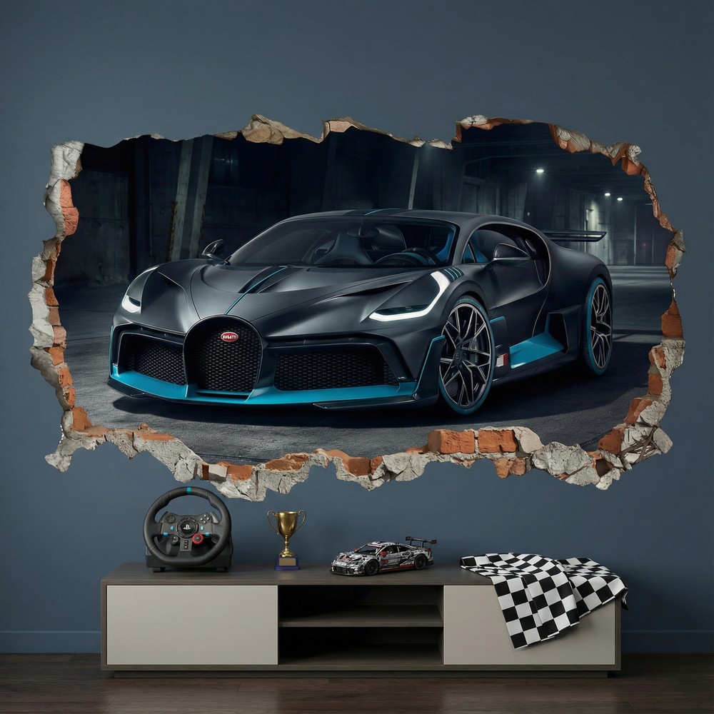 Wandtattoos: Wanddurchbruch Bugatti Divo
