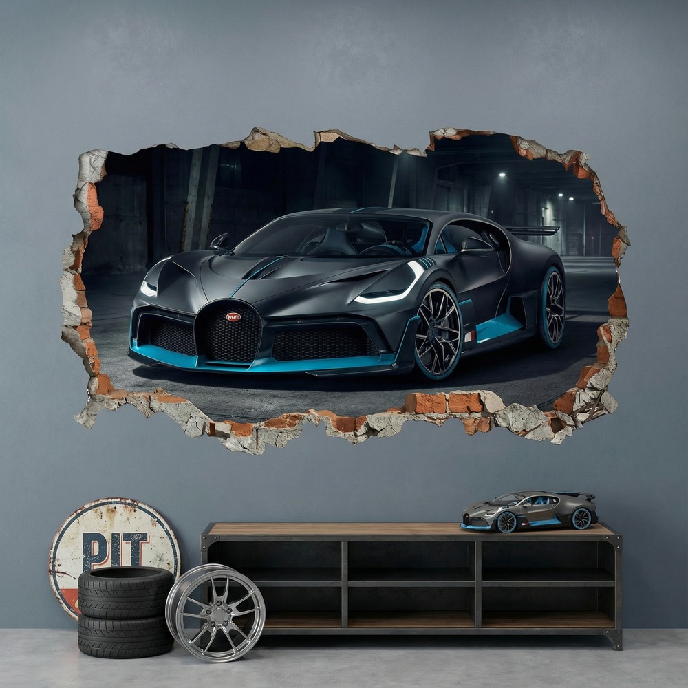 Wandtattoos: Wanddurchbruch Bugatti Divo