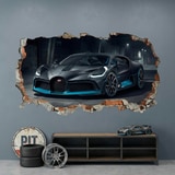 Wandtattoos: Wanddurchbruch Bugatti Divo 8