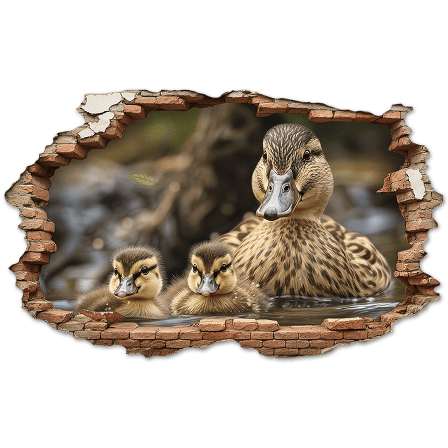 Wandtattoos: Wanddurchbruch Entenk&uuml;ken