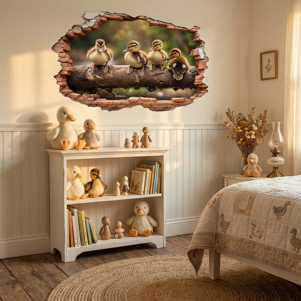 Wandtattoos: Wanddurchbruch Entenk&uuml;ken Baumstamm