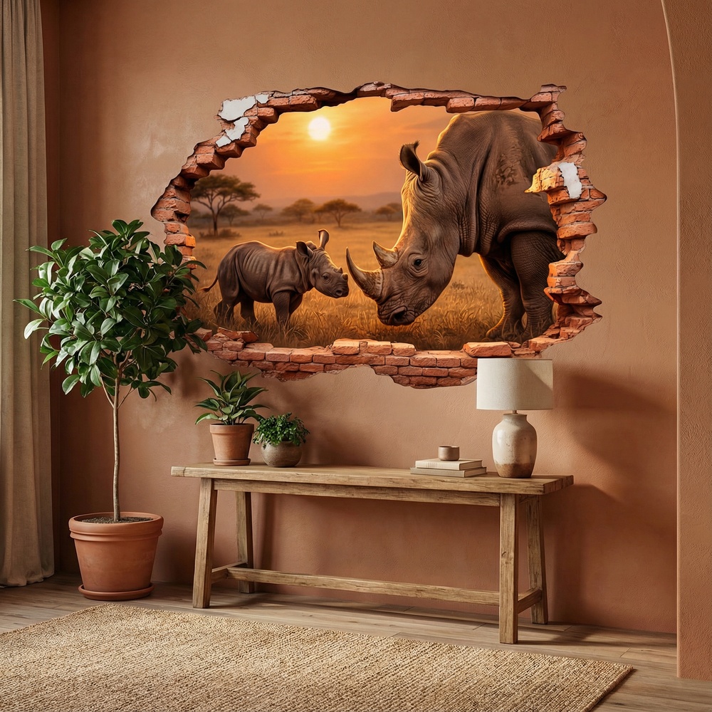 Wandtattoos: Wanddurchbruch Nash&ouml;rner Sonnenuntergang