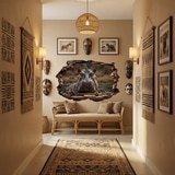 Wandtattoos: Wandtattoo Loch Nilpferd 3D-Effekt 6