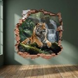 Wandtattoos: Wanddurchbruch Tiger Wasserfall 4