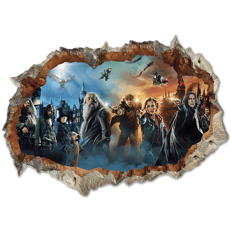 Wandtattoos: Wanddurchbruch Harry Potter Charaktere