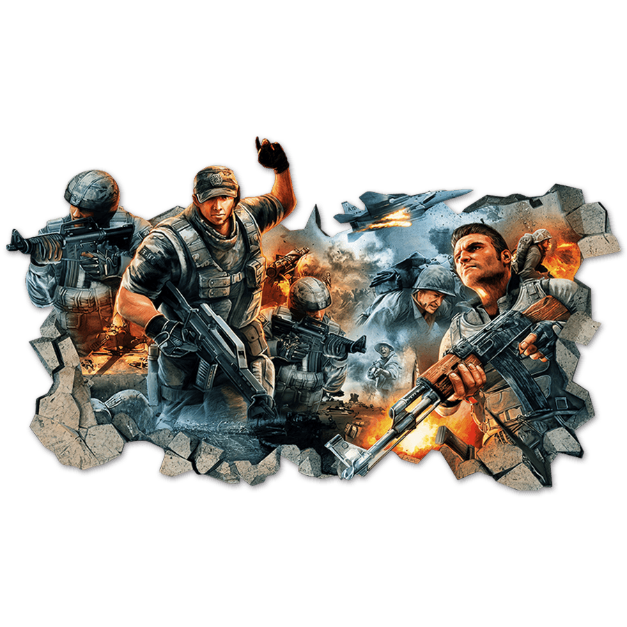 Wandtattoos: Wanddurchbruch Shooter Videospiel Gamer