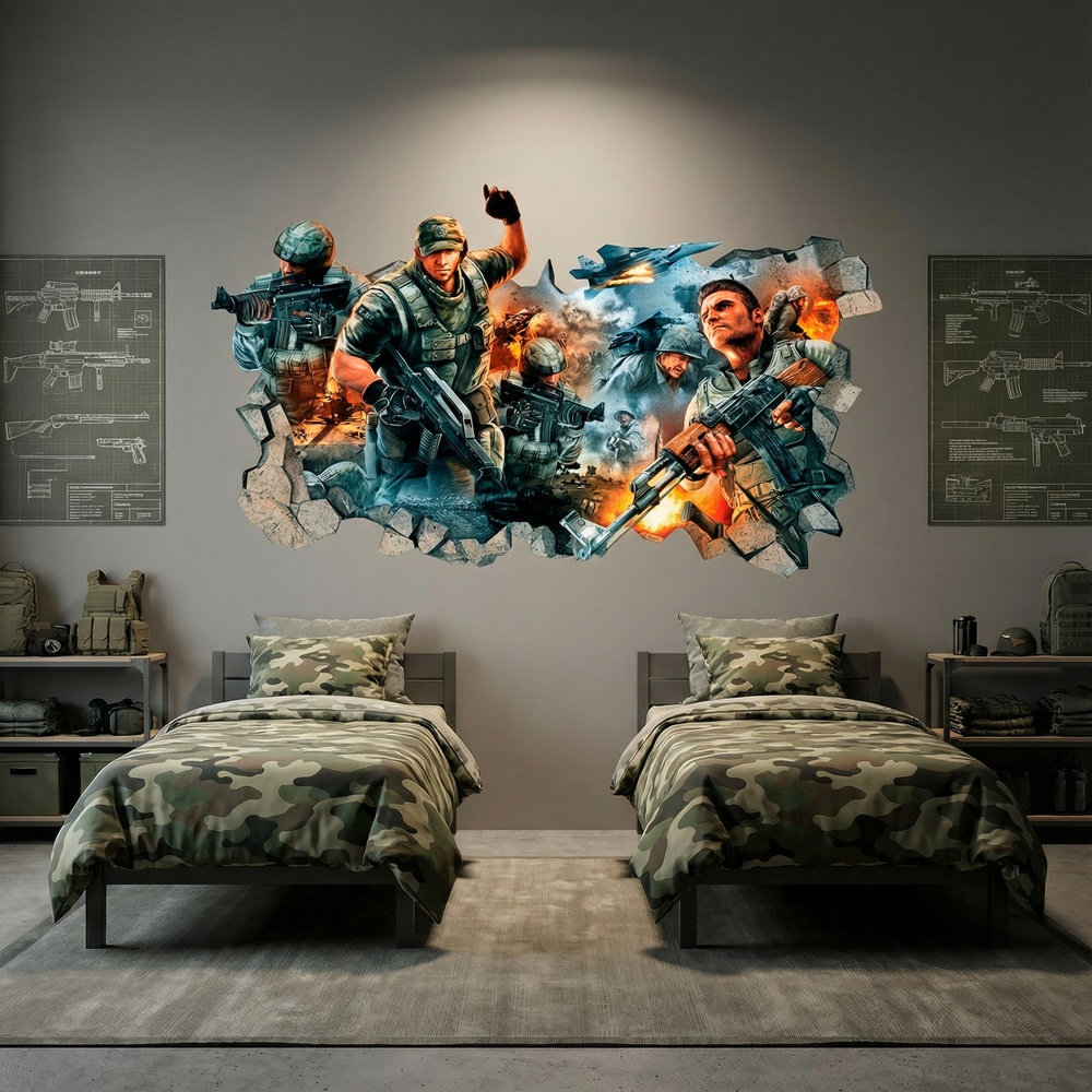 Wandtattoos: Wanddurchbruch Shooter Videospiel Gamer