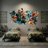 Wandtattoos: Wanddurchbruch Shooter Videospiel Gamer 3