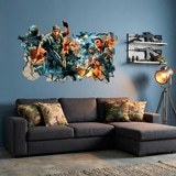 Wandtattoos: Wanddurchbruch Shooter Videospiel Gamer 4