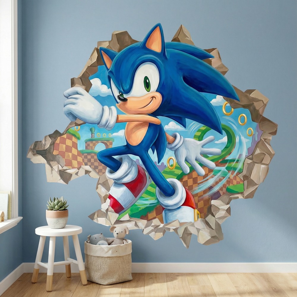 Wandtattoos: Wanddurchbruch Sonic Arcade