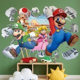 Kinderzimmer Wandtattoo: Wanddurchbruch Super Mario Charaktere 3