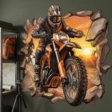 Wandtattoos: Wanddurchbruch Motocross Sonnenuntergang 4
