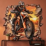 Wandtattoos: Wanddurchbruch Motocross Sonnenuntergang 7