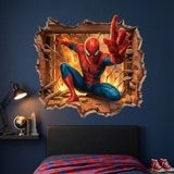 Kinderzimmer Wandtattoo: Wandloch Spiderman Feuer 6