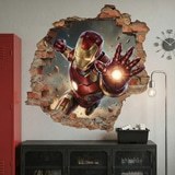 Kinderzimmer Wandtattoo: Wandloch Iron Man Einschlag 6